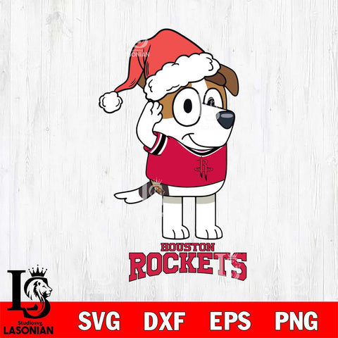 Houston Rockets Christmas Bluey Jack Sport Svg , Christmas Svg , Bluey svg , Digital Download, dxf eps png pdf file