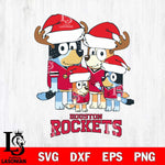 Houston Rockets Christmas Bluey Santa Family Svg , Christmas Svg , Bluey svg , Digital Download, dxf eps png pdf file