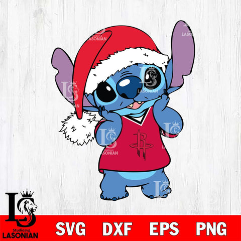 Houston Rockets Cute Stitch Christmas Svg Dxf Eps Png file, Digital download,Clipart, Cut Files Cricut , Silhouette