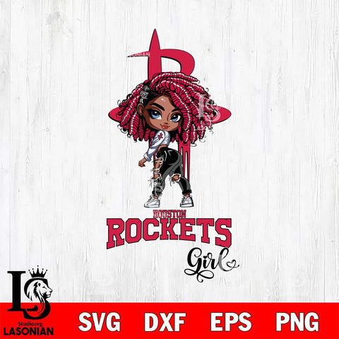 Houston Rockets Fan Girl Svg Eps Dxf Png File, Digital Download, Instant Download