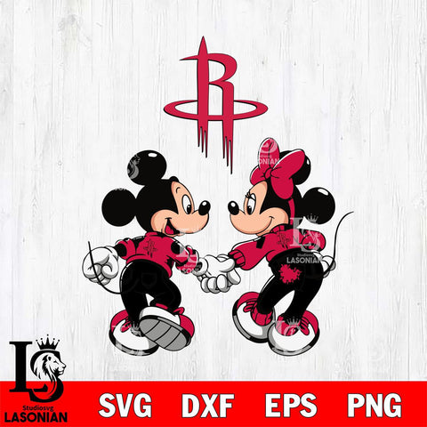 Houston Rockets Fan Minnie And Mickey Love Svg Eps Dxf Png File, Digital Download, Instant Download