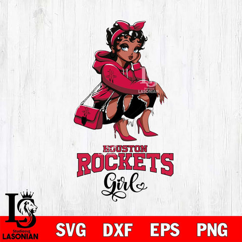 Houston Rockets Fashion Black Fan Girl Betty Boop