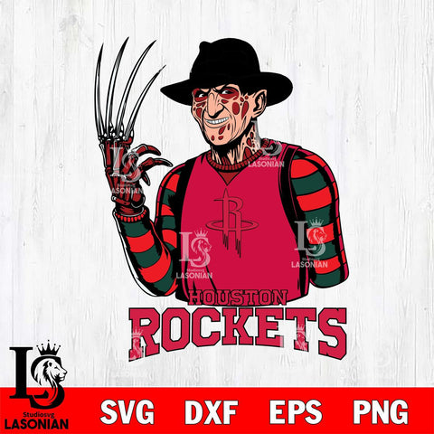 Houston Rockets Freddy Krueger Horror Svg Eps Dxf Png File, NBA svg, Digital Download, Instant Download