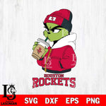 Houston Rockets Grinch Bougie Christmas Cut Files Cricut, Svg Dxf Eps Png file , Silhouette