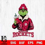 Houston Rockets Grinch Christmas Cut Files Cricut, Svg Dxf Eps Png file , Silhouette