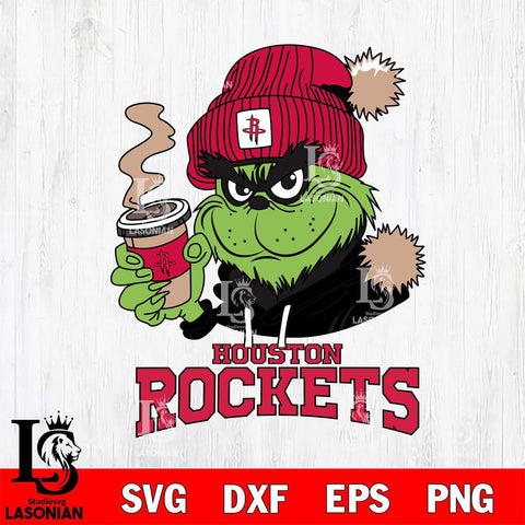 Houston Rockets Grinch Cofffe Hoodie Cut Files Cricut, Svg Dxf Eps Png file , Silhouette