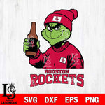 Houston Rockets Grinch Drinking Beer Christmas Cut Files Cricut, Svg Dxf Eps Png file , Silhouette