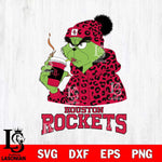 Houston Rockets Grinch Leopard Christmas Cut Files Cricut, Svg Dxf Eps Png file , Silhouette