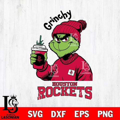 Houston Rockets Grinchy Bougie Christmas Cut Files Cricut, Svg Dxf Eps Png file , Silhouette