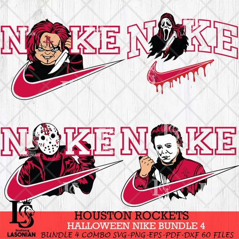 Houston Rockets Halloween Nike NBA Bundle 4 Svg Eps Dxf Png File, Digital Download, Instant Download