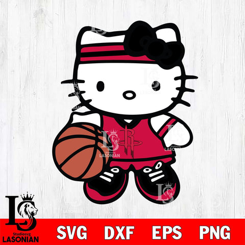 Houston Rockets Hello Kitty basketball Svg Eps Dxf Png File, Digital Download, Instant Download