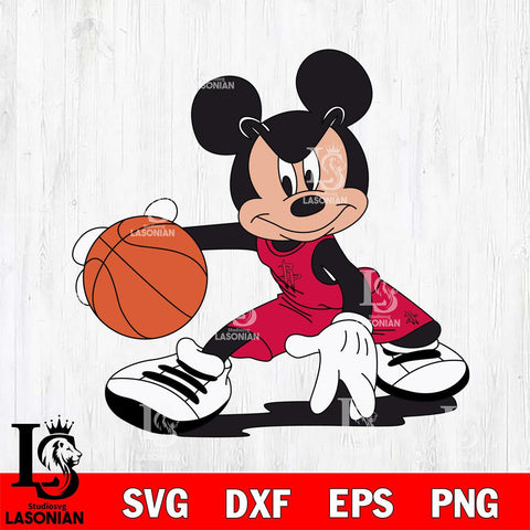 Houston Rockets Mickey Minne 4 Nba Svg Eps Dxf Png File, NBA svg, Digital Download, Instant Download