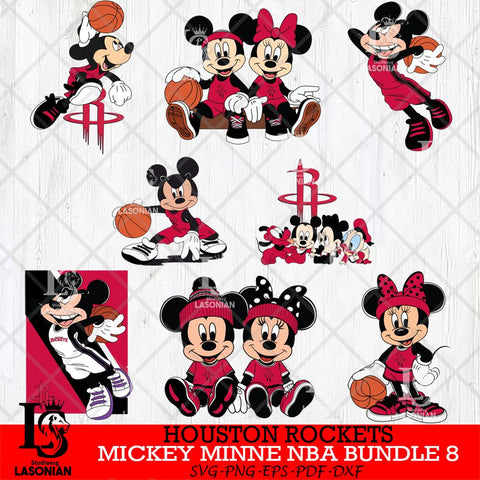 Houston Rockets  Mickey Minne NBA Bundle 8 SVG Svg Eps Dxf Png File, NBA svg, Digital Download, Instant Download