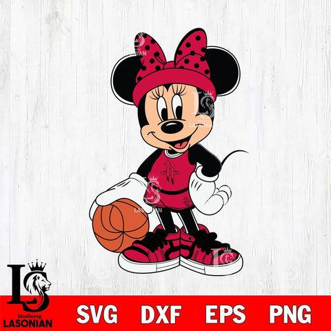 Houston Rockets Mickey Minne Nba Svg Eps Dxf Png File, NBA svg, Digital Download, Instant Download