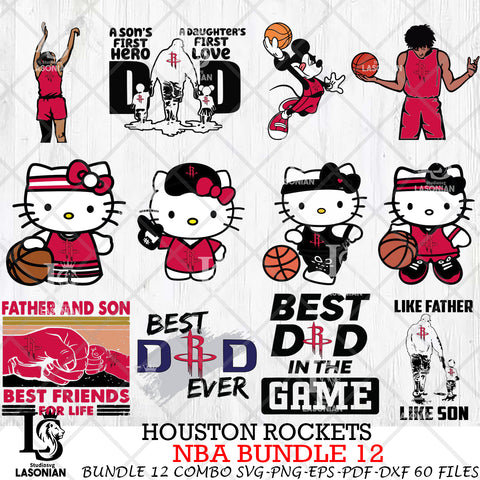 Houston Rockets NBA Bundle 12 Svg Eps Dxf Png File, Digital Download, Instant Download