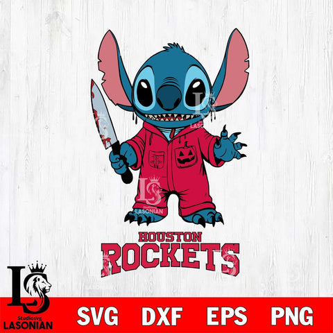 Houston Rockets Stitch Horror 2 Svg Eps Dxf Png File, NBA svg, Digital Download, Instant Download