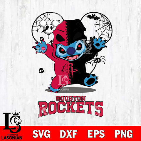 Houston Rockets Stitch Horror Halloween 2 Svg Eps Dxf Png File, Digital Download, Instant Download