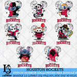 Houston Rockets Stitch Horror Halloween NBA Bundle Svg Eps Dxf Png File, Digital Download, Instant Download