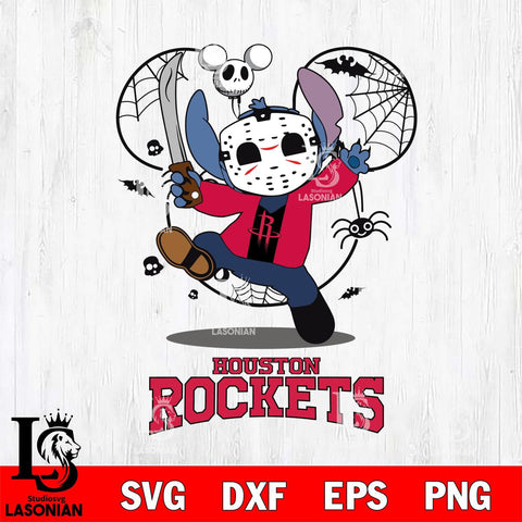 Houston Rockets Stitch jason voorhees Halloween Svg Eps Dxf Png File, Digital Download, Instant Download