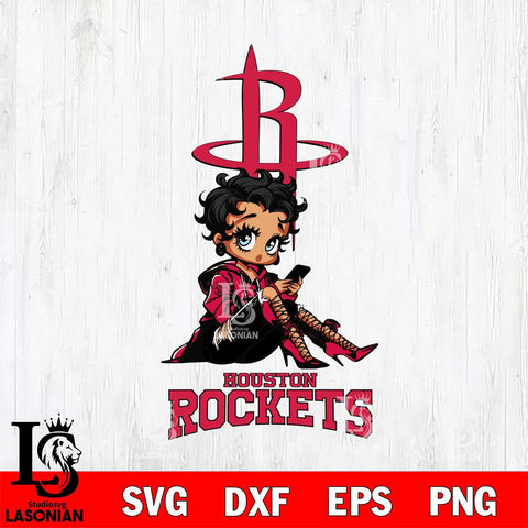 Houston Rockets Style Black Fan Girl Betty Boop