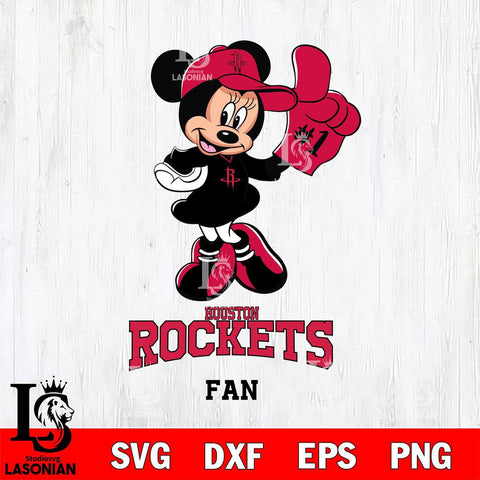 Houston Rockets #1 Fan Minnie Mouse Svg Eps Dxf Png File, Digital Download, Instant Download