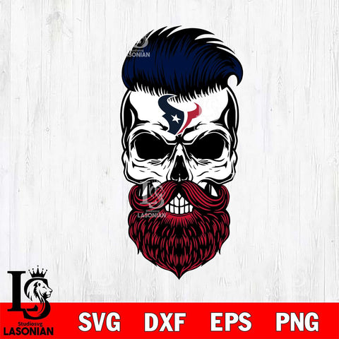 Houston Texans Badass Beard Skull SVG