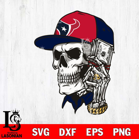 Houston Texans Badass Man Skull SVG Eps Dxf Png File, Digital Download, Instant Download