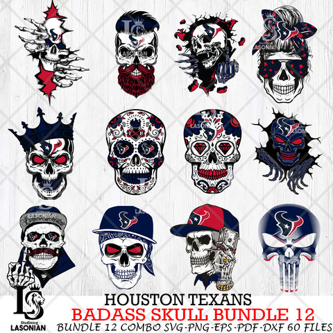 Houston Texans Badass Skull Bundle SVG