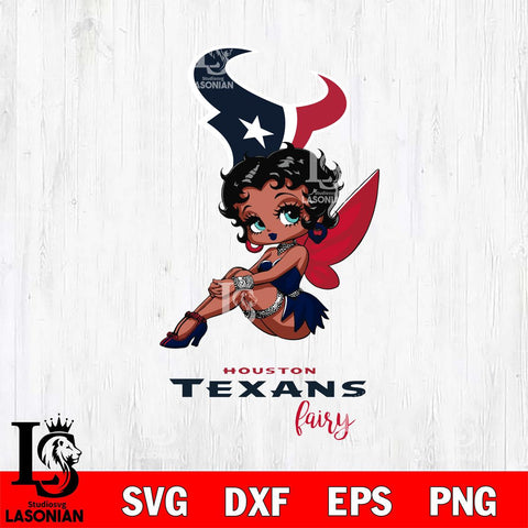 Houston Texans Beauty Black Fairy Betty Boop Svg Eps Dxf Png File, Digital Download, Instant Download