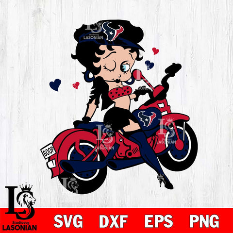 Houston Texans Betty Boop And Badass Motor Svg Eps Dxf Png File, Digital Download, Instant Download