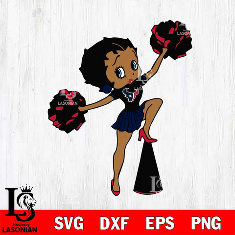 Houston Texans Betty Boop Cheer Leader SVG Svg Eps Dxf Png File, Digital Download, Instant Download