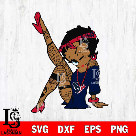 Houston Texans Betty Boop Tattoo Girl SVG Svg Eps Dxf Png File, Digital Download, Instant Download