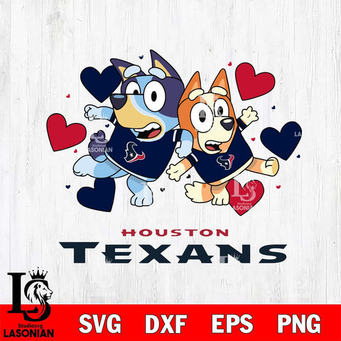 Houston Texans Bluey & Bingo 10 Svg Eps Dxf Png File, NFL svg, Digital Download, Instant Download