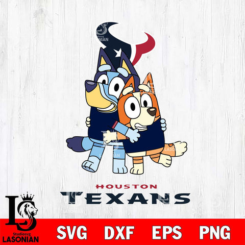 Houston Texans Bluey & Bingo 3 Svg Eps Dxf Png File, NFL svg, Digital Download, Instant Download