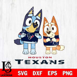 Houston Texans Bluey & Bingo 6 Svg Eps Dxf Png File, NFL svg, Digital Download, Instant Download