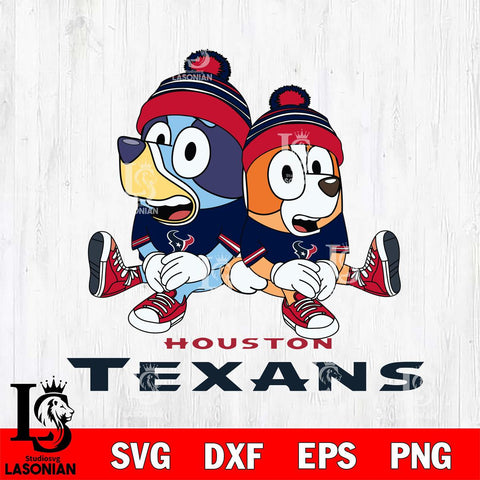 Houston Texans Bluey & Bingo 8 Svg Eps Dxf Png File, NFL svg, Digital Download, Instant Download