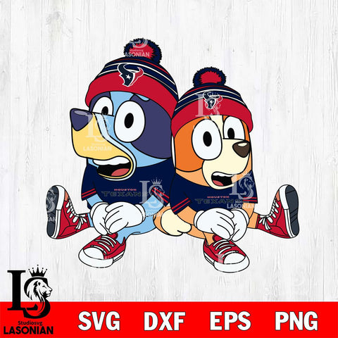 Houston Texans Bluey & Bingo Football Svg Eps Dxf Png File, NFL svg, Digital Download, Instant Download