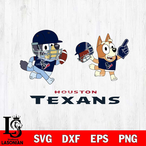 Houston Texans Bluey Chilli NFL 2 Svg Eps Dxf Png File, Digital Download, Instant Download