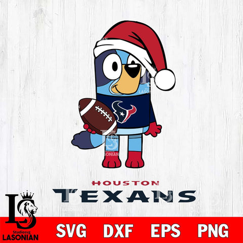 Houston Texans Bluey Christmas Svg Eps Dxf Png File, Digital Download