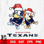 Houston Texans Bluey Christmas Holiday Svg Eps Dxf Png File, Digital Download