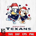 Houston Texans Bluey Christmas NFL Svg Eps Dxf Png File, Digital Download