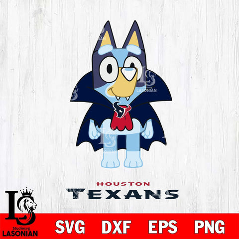 Houston Texans Bluey Dracula Halloween Svg Eps Dxf Png File, Digital Download, Instant Download