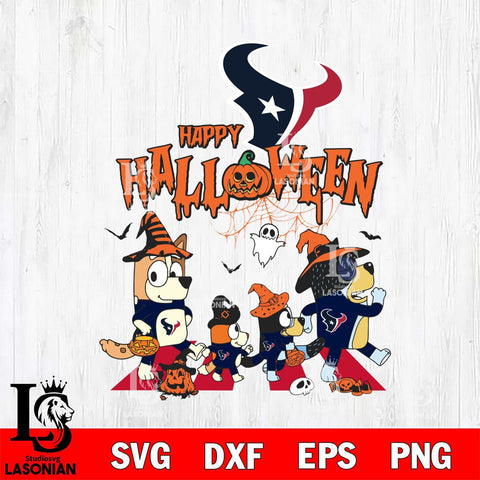 Houston Texans Bluey Halloween Family Svg Eps Dxf Png File, Digital Download, Instant Download