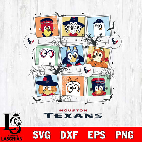 Houston Texans Bluey Halloween Sport Svg Eps Dxf Png File, Digital Download, Instant Download