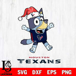 Houston Texans Bluey Happy Christmas Svg Eps Dxf Png File, Digital Download