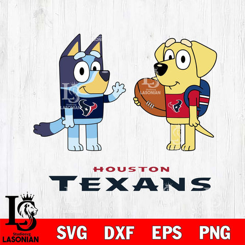 Houston Texans Bluey Lucky Svg Eps Dxf Png File, Digital Download, Instant Download