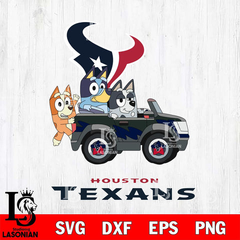 Houston Texans Bluey friends car Svg Eps Dxf Png File, NFL svg, Digital Download, Instant Download