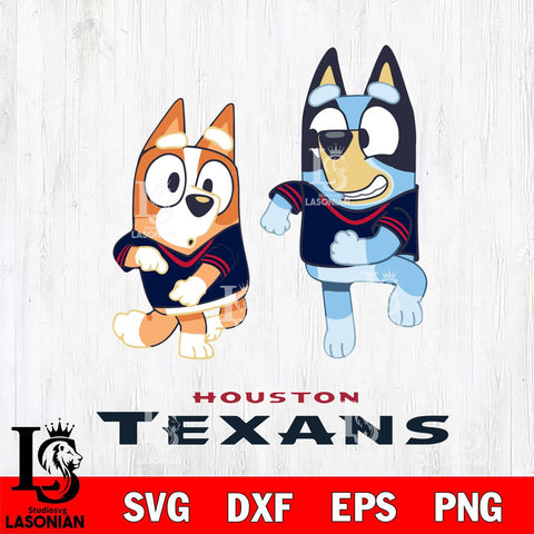 Houston Texans Bluey with Chilli Dance Svg Eps Dxf Png File, Digital Download, Instant Download