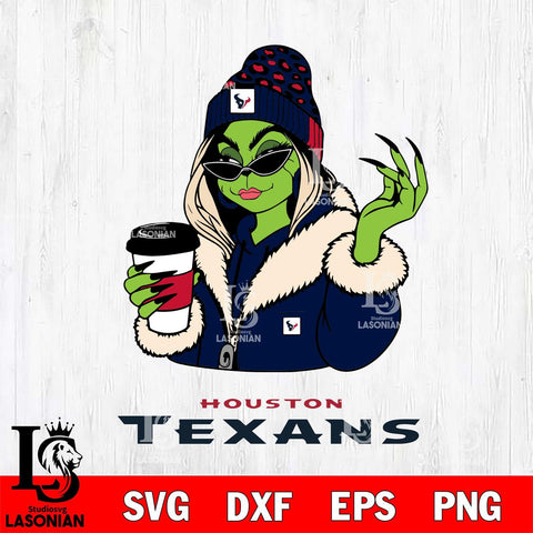 Houston Texans Boujee Grinch Girls Christmas Svg Eps Dxf Png File,Cricut svg files, Digital Download, Instant Download