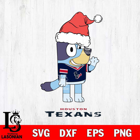 Houston Texans Christmas Bluey Say Hi Svg Eps Dxf Png File,Cut Svg Files, Digital File, Sublimation